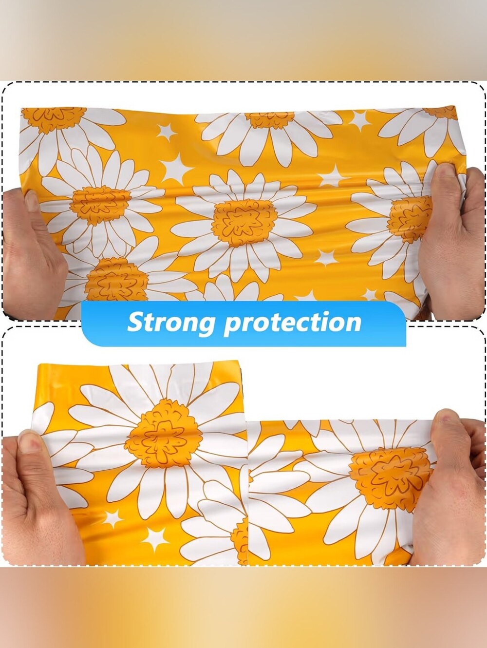 Poly Mailers 14.5"x19" Yellow Daisy- 25 Pack - Picture 4 of 5